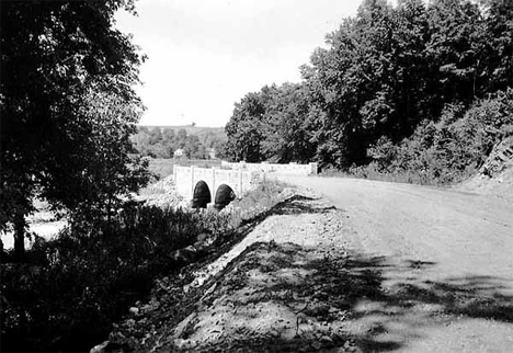 Bridge and Highway at Zumbro Falls Minnesota, 1940