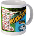 Minnesota Map with Walleye Accent Coffee Mug