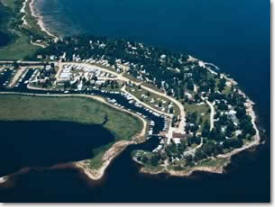 Aerial photo of Springsteel Resort and Marina, Warroad Minnesota