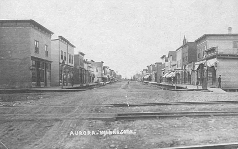 Street in Aurora Minnesota, 1910