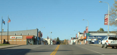 View of Broadway in Downtown Aurora Minnesota