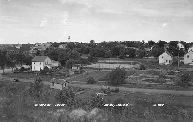 Birds-eye view of Buhl Minnesota, 1945