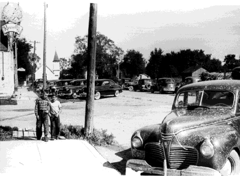 Downtown Gemmell Minnesota, date unknown (40's or 50's, probably)
