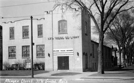 Alliance Church, 31st and Grand, Minneapolis Minnesota, 1950's