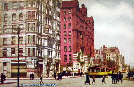 Masonic Temple and West Hotel, Minneapolis Minnesota, 1910's