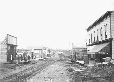 Main Street in Eveleth, Minnesota, 1895