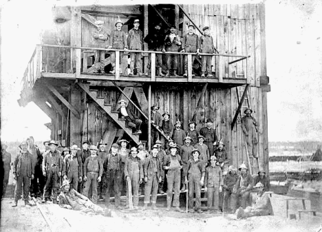 Miners at Troy Mine outside Eveleth, Minnesota, 1905
