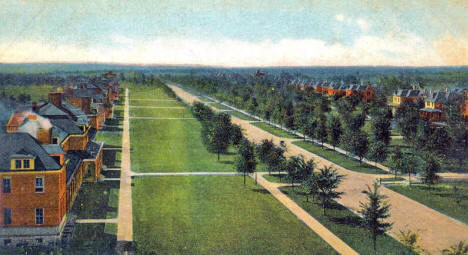 Birds eye view of Infantry Quarters, Fort Snelling, 1900's