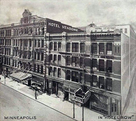 Hotel Rowe and Hotel Vendome, Minneapolis Minnesota, 1910