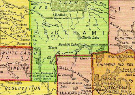 beltrami county map mn minnesota 1895 lakesnwoods