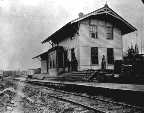 First Railroad Depot at Mountain Iron Minnesota - 1893