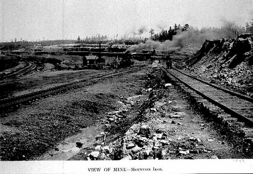View of Mountain Iron mine, Mountain Iron Minnesota, 1899