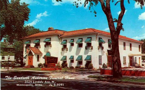 Sundseth Anderson Funeral Home, Minneapolis Minnesota, 1950's