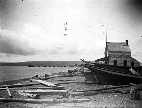 Shoreline at Grand Marais harbor.