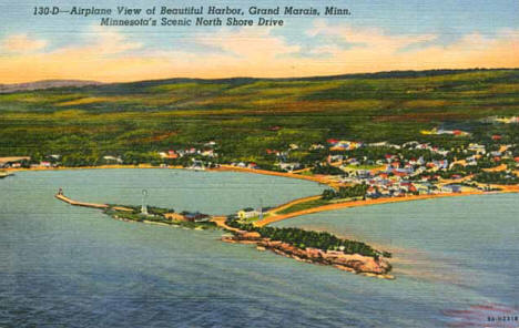 Airplane view of Grand Marais Minnesota, 1935