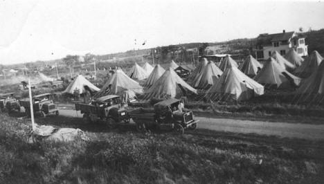 National Guard's 206th Regiment camp at McGrath after forest fire.