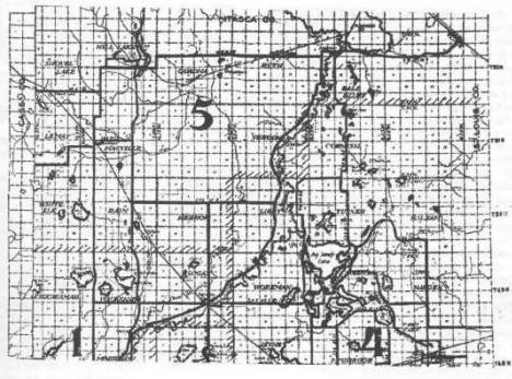 Early Map of Northern Aitkin County, 1920 - Courtesy of Aitkin County Land Department