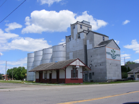 Elevators and old train depot, Amboy Minnesota, 2014