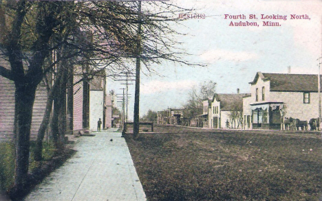 Fourth Street looking north, Audubon Minnesota, 1909