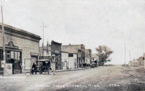 Street scene, Campbell Minnesota, 1924