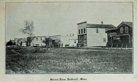 Street scene, DeGraff Minnesota, 1910's?