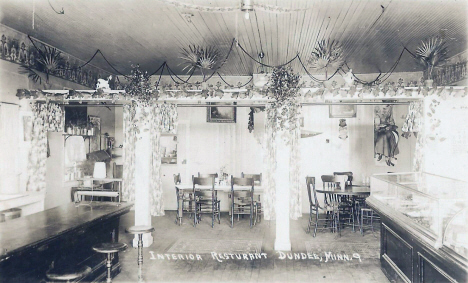 Interior of Restaurant, Dundee Minnesota, 1910's