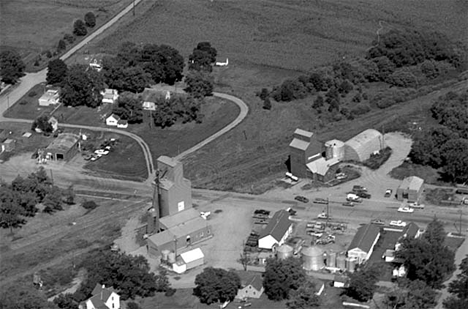 Aerial view, Elevator, Dundee Minnesota, 1974