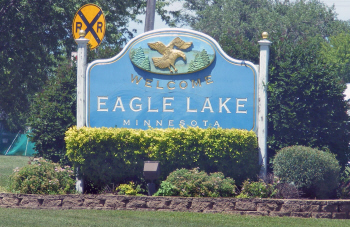 Welcome sign, Eagle Lake Minnesota
