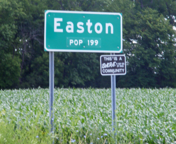 Population sign, Easton Minnesota