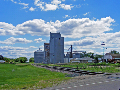 Railroad tracks and elevators, Easton Minnesota, 2014