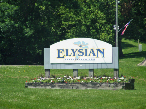 Elysian sign, Elysian Minnesota, 2014
