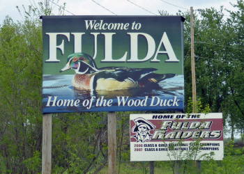 Welcome sign, Fulda Minnesota