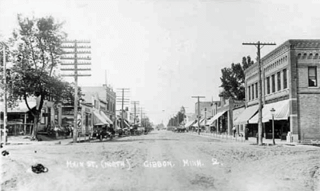 Main Street North, Gibbon Minnesota, 1906