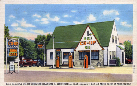 Co-op gas station, Glencoe Minnesota, 1942