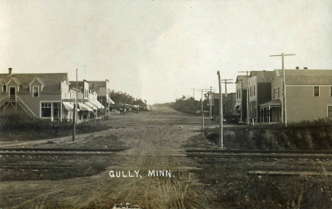Street scene, Gully Minnesota, 1910's
