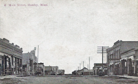 Main Street, Hawley Minnesota, 1914