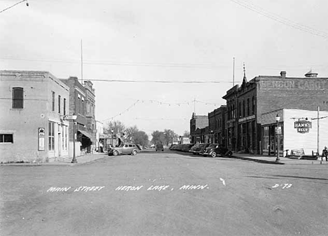 Main Street, Heron Lake Minnesota, 1950