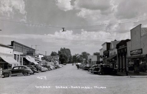 Street scene, Hoffman Minnesota, 1940's