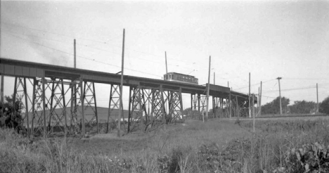 Twin Cities Rapid Transit trestle, Hopkins Minnesota, 1946