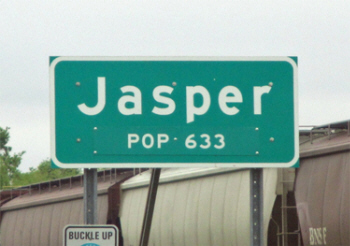Jasper Minnesota population sign
