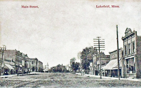 Main Street, Lakefield Minnesota, 1913