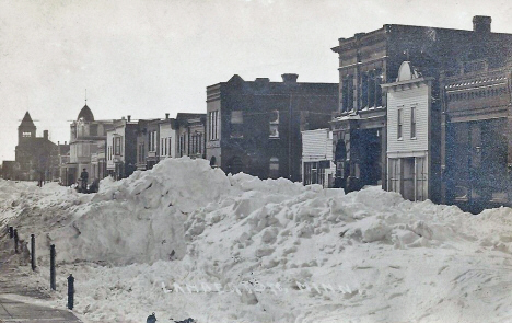 Street scene after blizzard, Lamberton Minnesota, 1909
