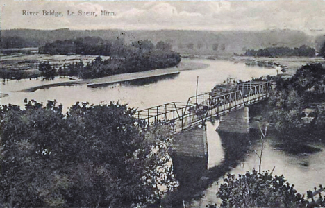 River bridge, Le Sueur Minnesota, 1909
