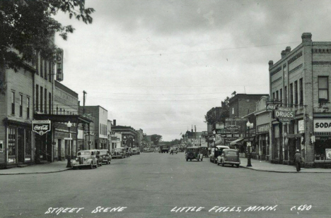 Street scene, Little Falls Minnesota, 1930's
