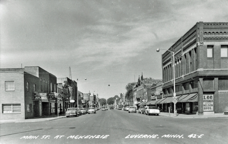 Main Street at McKenzie, Luverne Minnesota, 1950's