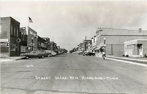 Street scene, New Richland Minnesota, 1950's