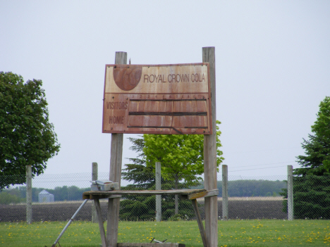 Old Royal Crown Cola scoreboard at ballpark, Ormsby Minnesota, 2014