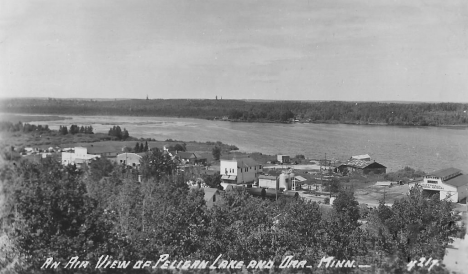 Aerial view, Pelican Lake and Orr Minnesota, 1951