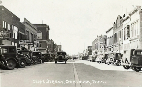 Cedar Street, Owatonna Minnesota, 1930's