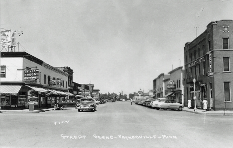 Street scene, Paynesville Minnesota, 1950's